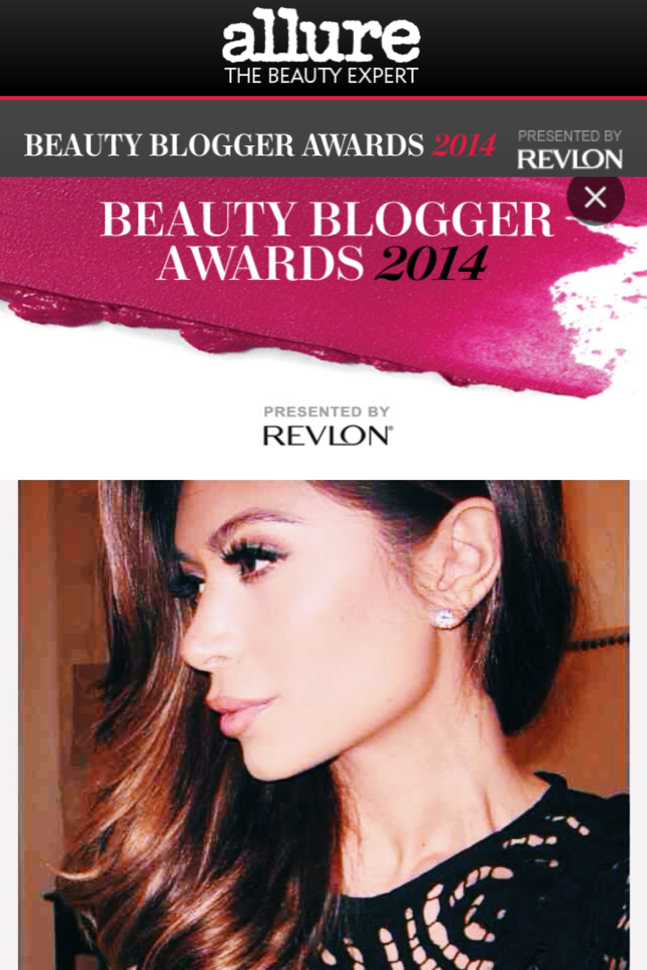 Marianna Hewitt Allure Beauty Blogger Awards Beauty Blogger of the Year 2014