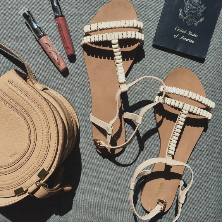 Sandals, Lipgloss and Bag - Daytime essentials