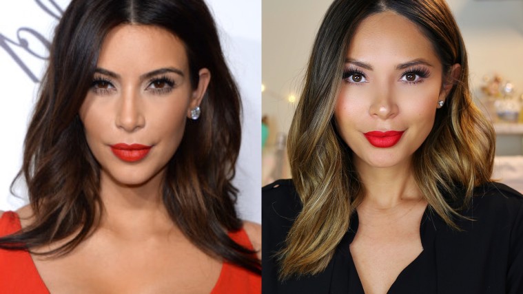 marianna hewitt kim kardashian hair tutorial red lipstick