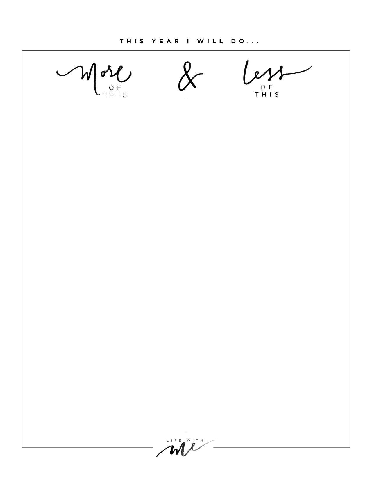 New Years Resolutions Printable Worksheets Life With Me